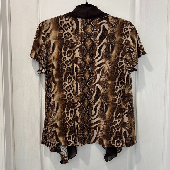 Vintage Leopard Print Combo Blouse Size S - Picture 7 of 7